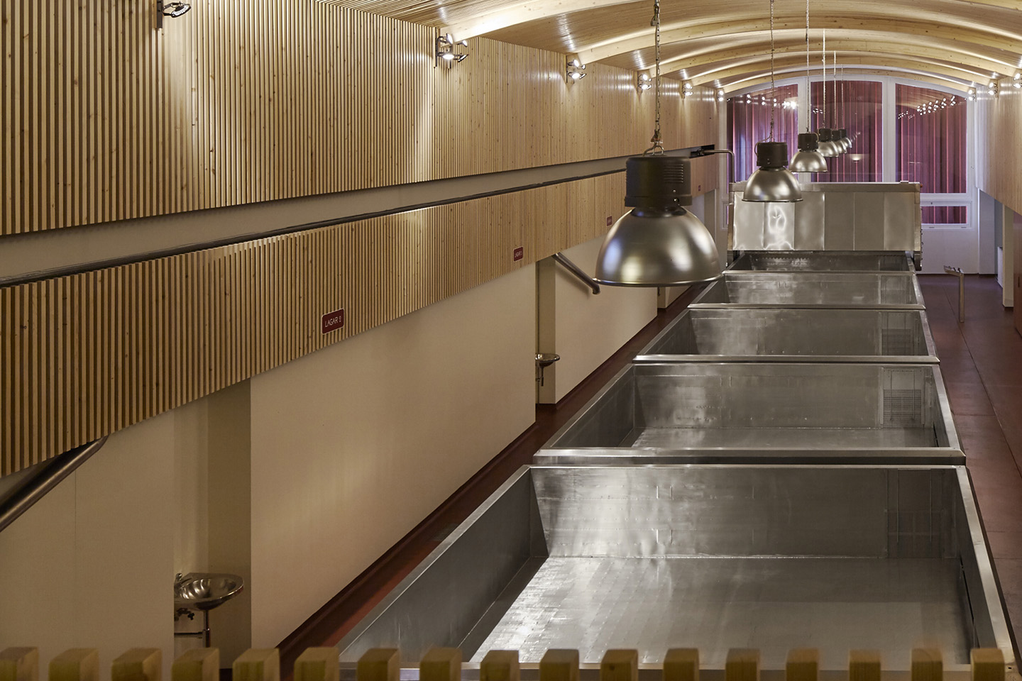 The modern lagares in the winery which is open to visitors