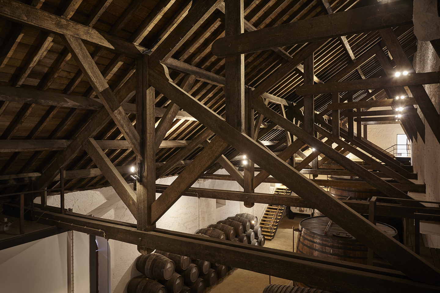The ingenious system of beams and rafters which support the massive roof